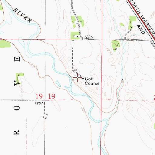 Topographic Map of Northwood Country Club, IA