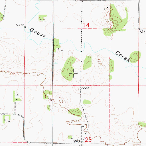 Topographic Map of Sawin Wildlife Area, IA