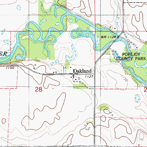 Topographic Map of Oakland Valley Post Office (historical), IA