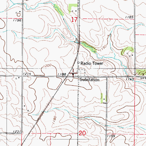 Topographic Map of Reeve (historical), IA