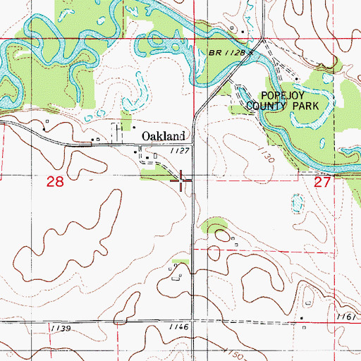Topographic Map of Oakland Valley Game Management Area, IA