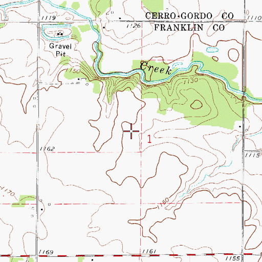 Topographic Map of Shobes Grove Cemetery, IA