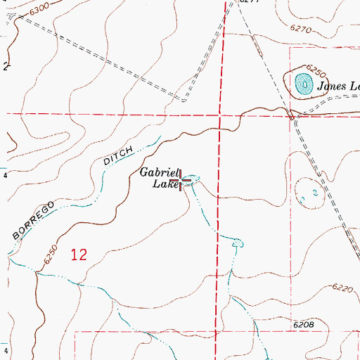 Topographic Map of Gabriel Lake, CO