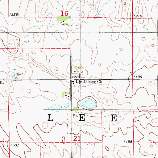 Topographic Map of Lee Number Five School (historical), IA