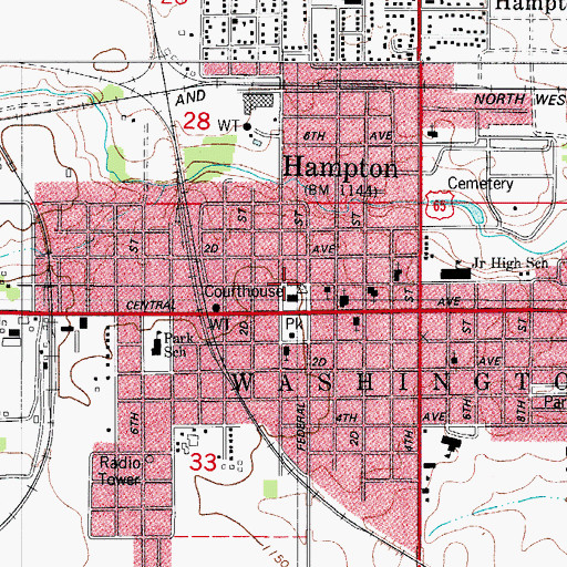 Topographic Map of Centennial Tree Historical Marker, IA