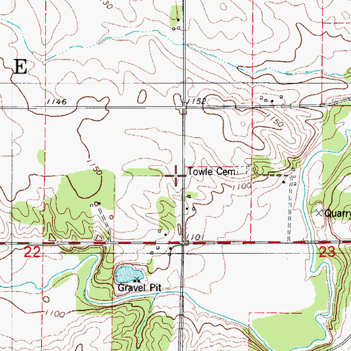 Topographic Map of Site of First Franklin County School House Historical Marker, IA