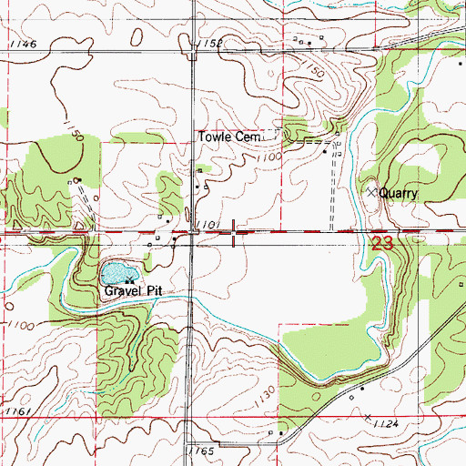 Topographic Map of First Cabin in Franklin County Historical Marker, IA