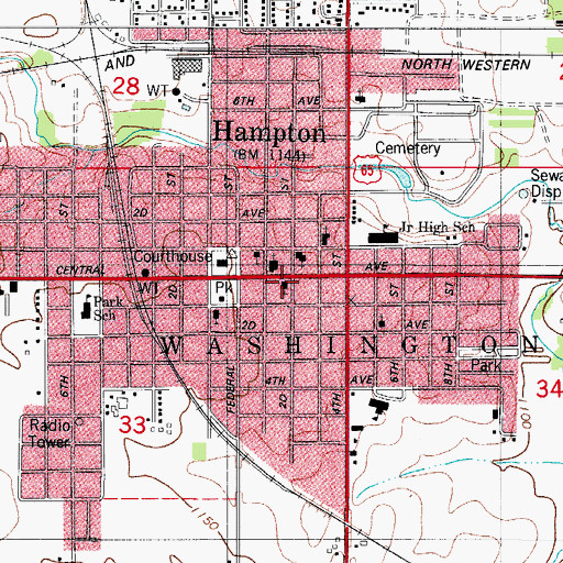 Topographic Map of North Iowa Mental Health Center, IA