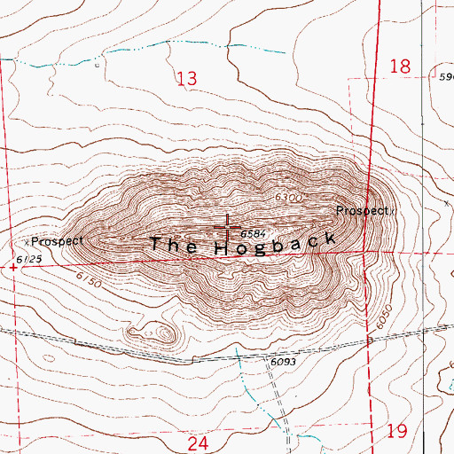 Topographic Map of The Hogback, CO