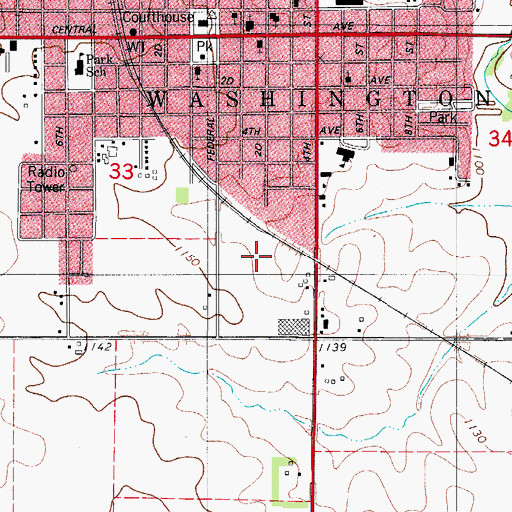 Topographic Map of Hampton Health Care Center, IA