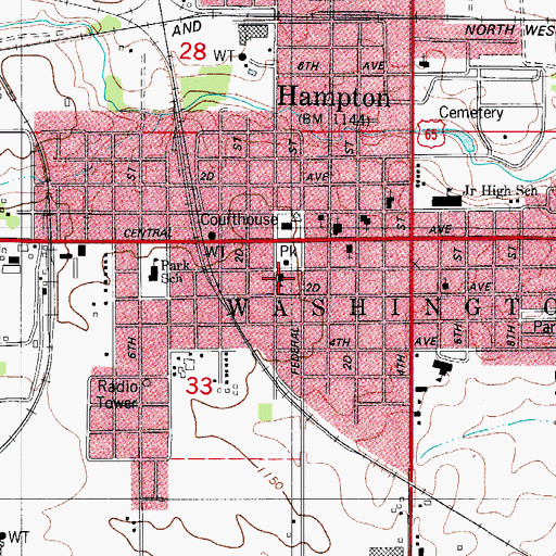 Topographic Map of First Congregational Church, IA