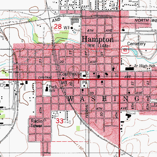 Topographic Map of Church of Christ, IA