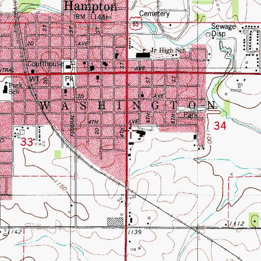 Topographic Map of Calvary Assembly Church, IA