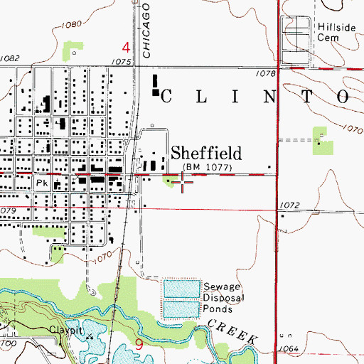 Topographic Map of First Baptist Church, IA