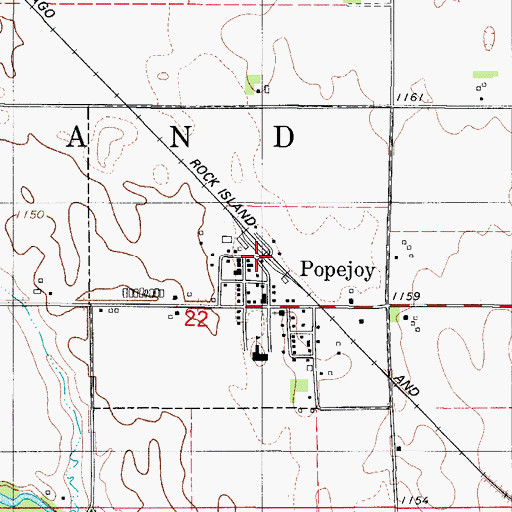 Topographic Map of Popejoy (historical), IA