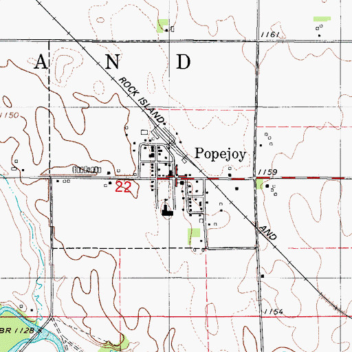 Topographic Map of Popejoy Post Office, IA