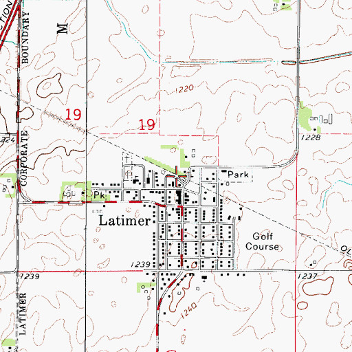 Topographic Map of Latimer (historical), IA