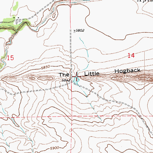 Topographic Map of The Little Hogback, CO