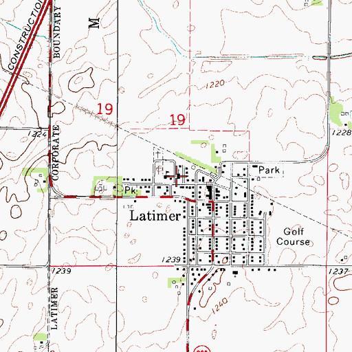 Topographic Map of Saint Paul Lutheran Church, IA