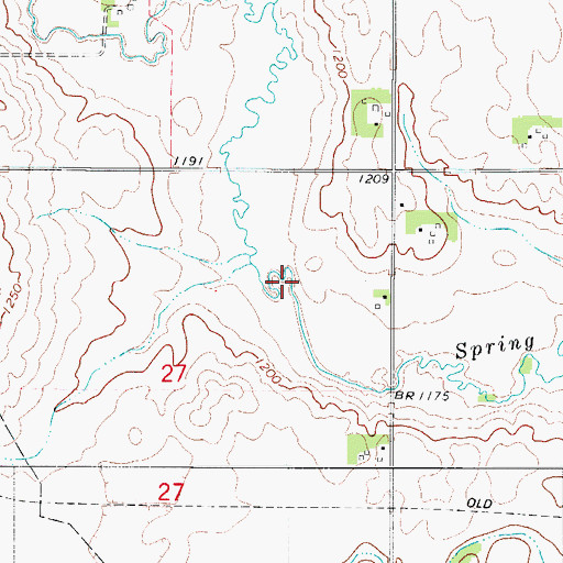 Topographic Map of Spring Creek Wildlife Area, IA