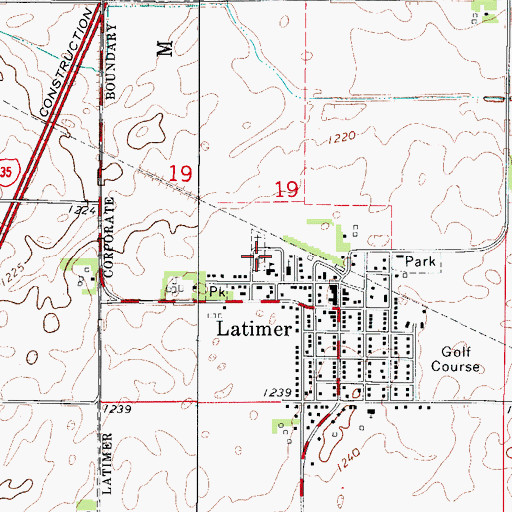 Topographic Map of Saint Pauls Evangelical Lutheran Cemetery, IA