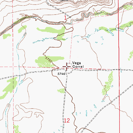 Topographic Map of Vega Corral, CO