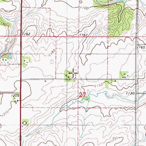 Topographic Map of Maysville School (historical), IA