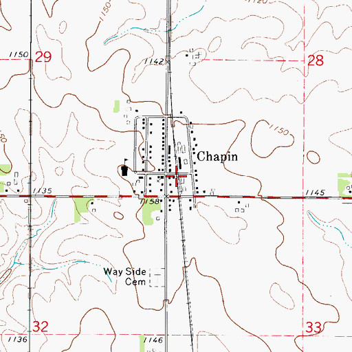 Topographic Map of Chapin, IA