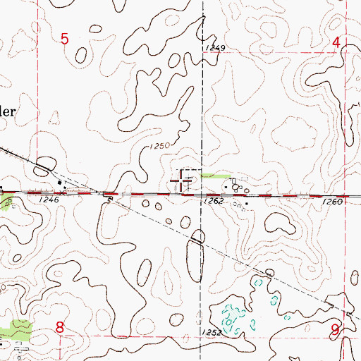 Topographic Map of Alexander Cemetery, IA