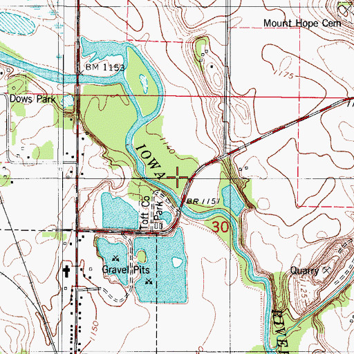 Topographic Map of Toft Wildlife Area, IA