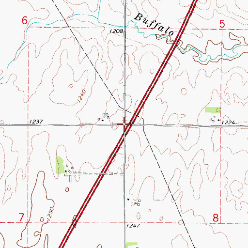 Topographic Map of Interchange 170, IA