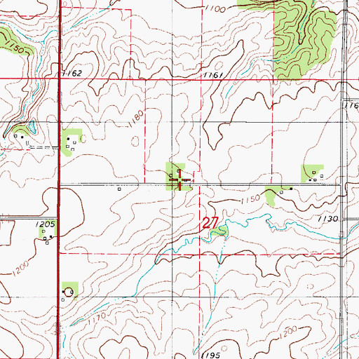 Topographic Map of First Post Office/First Store Site Historical Marker, IA