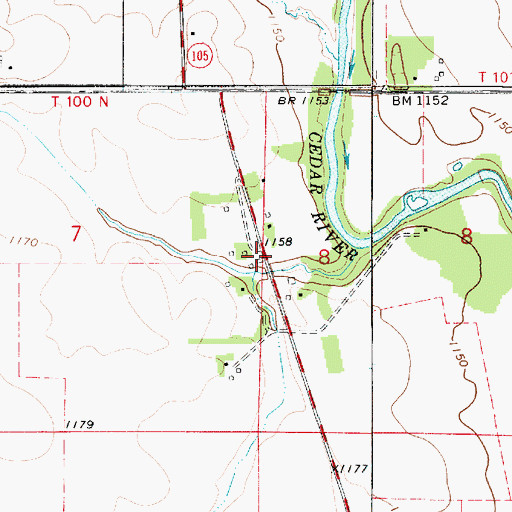 Topographic Map of Otranto Post Office (historical), IA