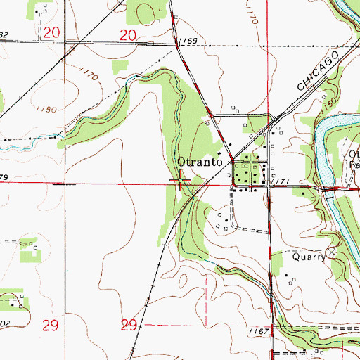 Topographic Map of Otranto Post Office (historical), IA