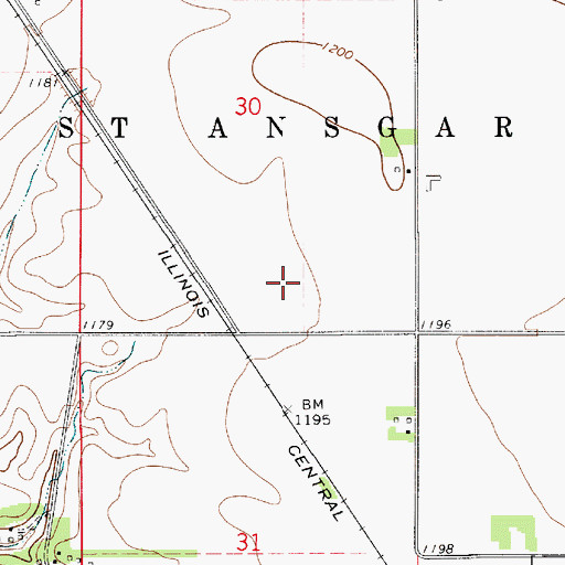 Topographic Map of Olin Post Office (historical), IA