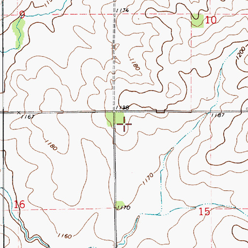 Topographic Map of Nelson Post Office (historical), IA