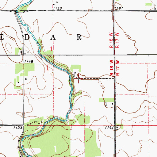 Topographic Map of Dramen Post Office (historical), IA