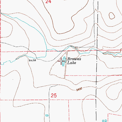Topographic Map of Browns Lake, CO