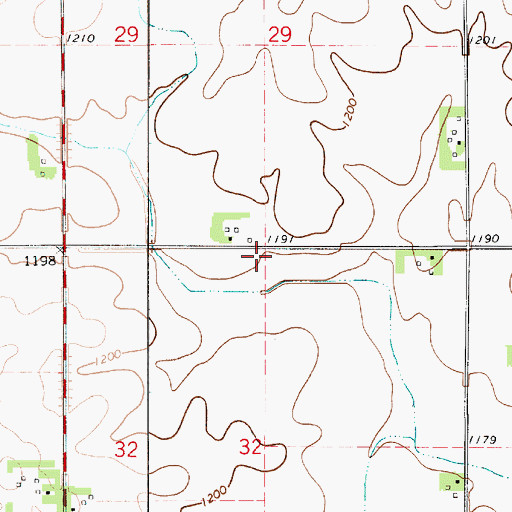 Topographic Map of Dixie Post Office (historical), IA