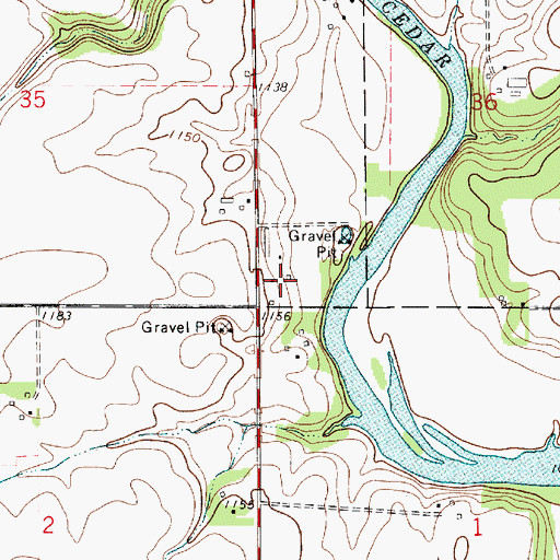 Topographic Map of County 'S' Refuge, IA