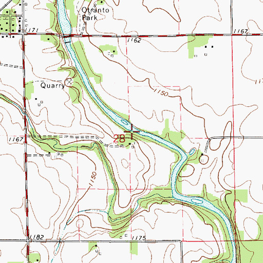 Topographic Map of Cedar Block Wildlife Area, IA