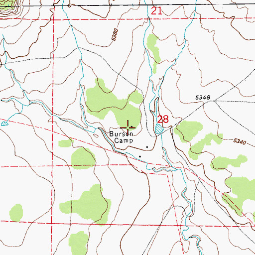 Topographic Map of Burson Camp, CO