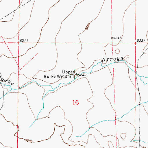 Topographic Map of Upper Burke Windmill, CO
