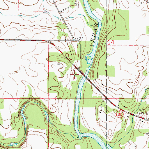Topographic Map of Acorn Park Golf and Recreation, IA