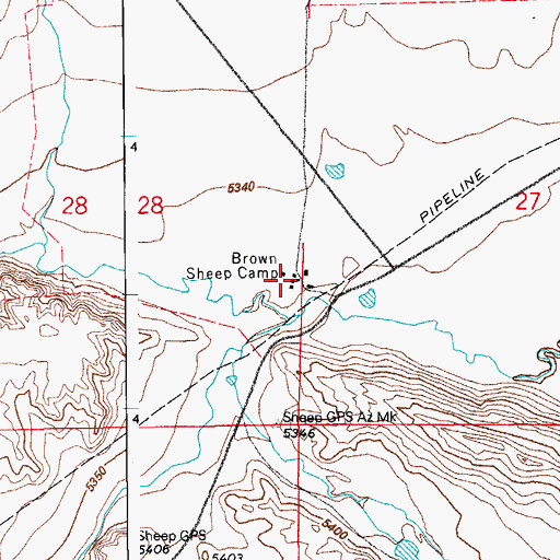 Topographic Map of Brown Sheep Camp, CO