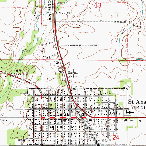 Topographic Map of First Lutheran Cemetery, IA