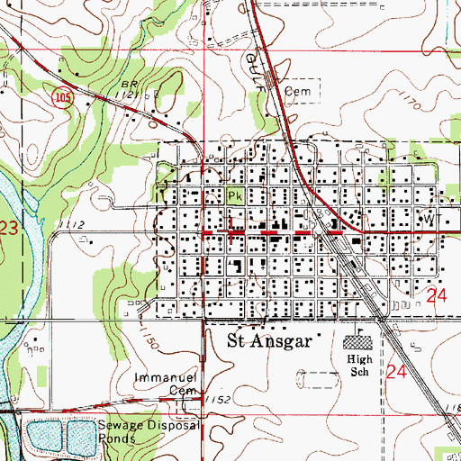 Topographic Map of Advance Chiropractic Clinic, IA