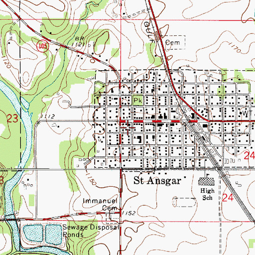 Topographic Map of United Methodist Church, IA