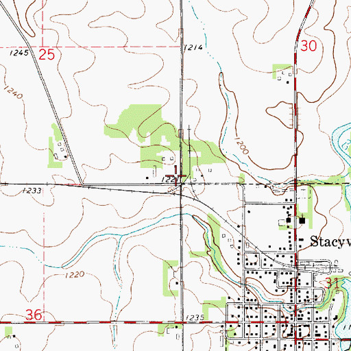 Topographic Map of Peavey Company Elevator, IA