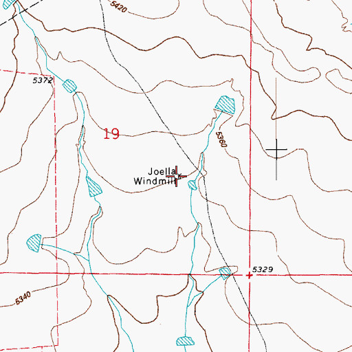 Topographic Map of Joella Windmill, CO